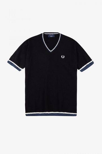 Black Fred Perry K3800 Men's Knitwear | PH 1305AHKP